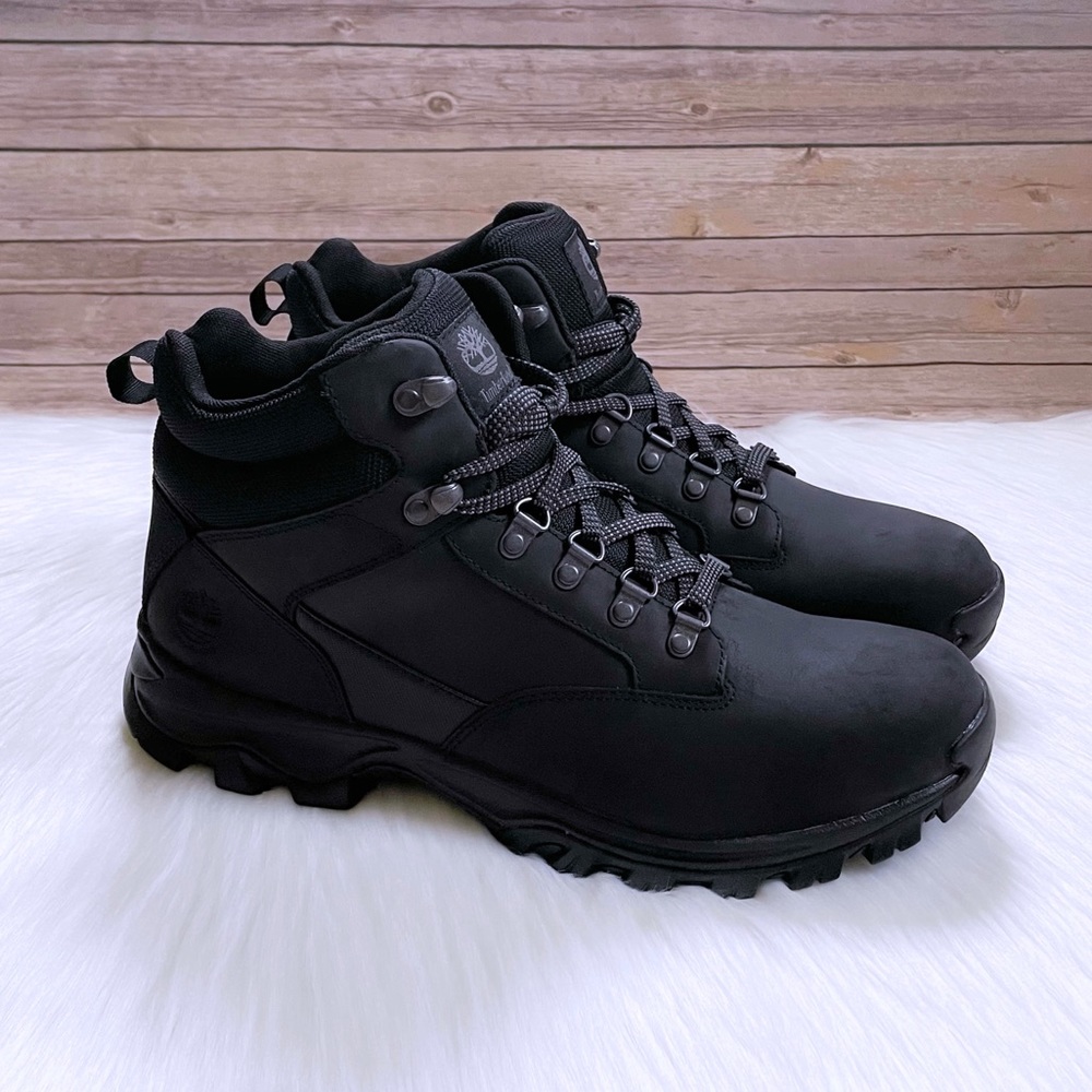 Timberland Men’s Keele Ridge Waterproof Mid Hiker Boots In Black